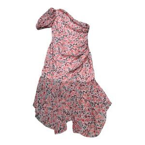 SHEIN Pink Floral One Shoulder Midi Dress 6